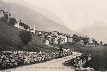 Cartolina - Courmayeur - Village de La Saxe - 1921