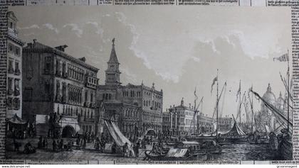 VENETIE  LITHO  ,, CANALETTO ,, +- 1875  33 X 18 CM    LOOK 4 SCNAS