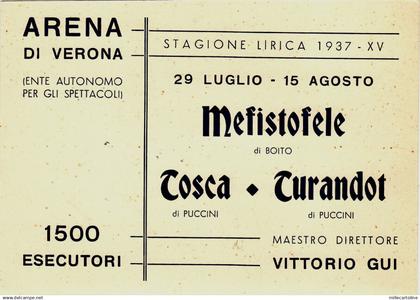 #VERONA: ARENA DI VERONA- STAGIONE LIRICA 1937