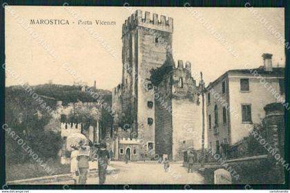 Vicenza Marostica Porta Vicenza PIEGA cartolina QT2501