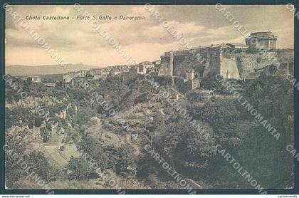 Viterbo Civita Castellana Forte San Gallo PIEGHINA ANGOLO cartolina JK4352