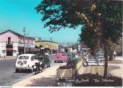 TIVOLI - Bagni di Tivoli, Via Tiburtina, Cartolina 1965 Trattoria Riccardo, FIAT