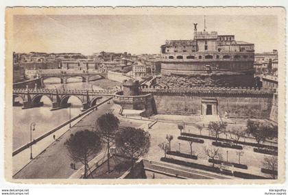 Ponte e Castel Sant'Angelo old postcard posted 1939 b200701