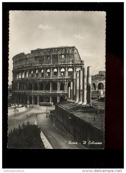 ROMA il Colosseo Colisée  ( autobus bus à trois 3 essieux )