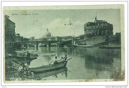 CARTOLINA - ROMA - VEDUTA DEL TEVERE - VIAGGIATA NEL 1919 ( RACCOLTA R. GABRIELLI ) VIAGGIATA IN ZONA DI GUERRA