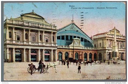 1471 - senza spese di spedizione - cartolina antiche - Rom Roma Stazione Piazza del Cinquecento 1927