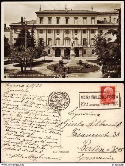 Cartolina Parma PARMA PALAZZO DEL GOVERNO 1933