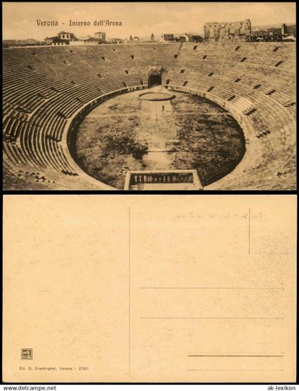 Cartoline Verona Verona Interno dell'Arena 1922