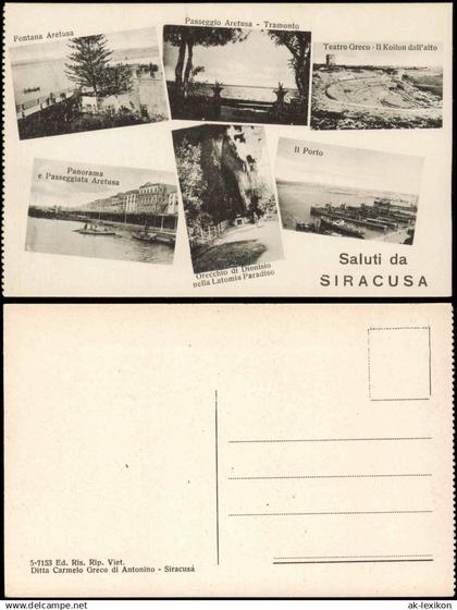 Syrakus (Syracusa) Siracusa (Sarausa) Saluti da SIRACUSA (Mehrbildkarte) 1910