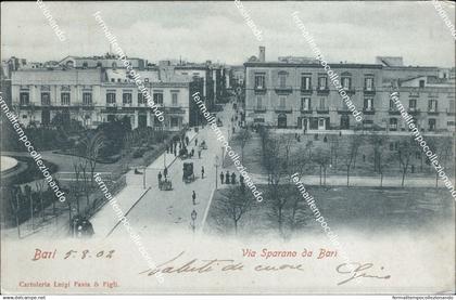 az487 cartolina bari citta' via sparano da bari 1902 puglia