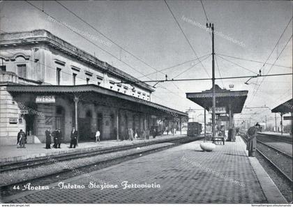 ar383 cartolina aversa interno stazione ferroviaria provincia di caserta