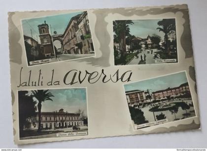 i914 cartolina saluti da aversa provincia di caserta