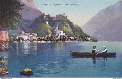 SAN MAMETTE (Lago di Lugano) : panorama e barca con 2 persone