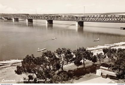 Cartolina - Cremona - Ponte sul Fiume Po - 1956