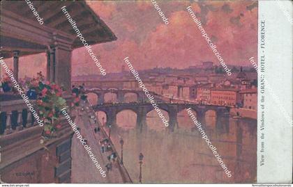 cn673 cartolina firenze citta' gran hotel florence pittorica toscana