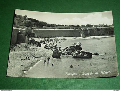 Cartolina Bisceglie - Spiaggia di Salzello 1950 ca