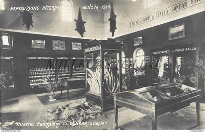 GENOVA - Esposizione 1914 - Interno Padiglione di Gondar Etiopia - Fotocartolina