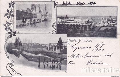 * LEGNANO - Panorami con Lavandaie 1900