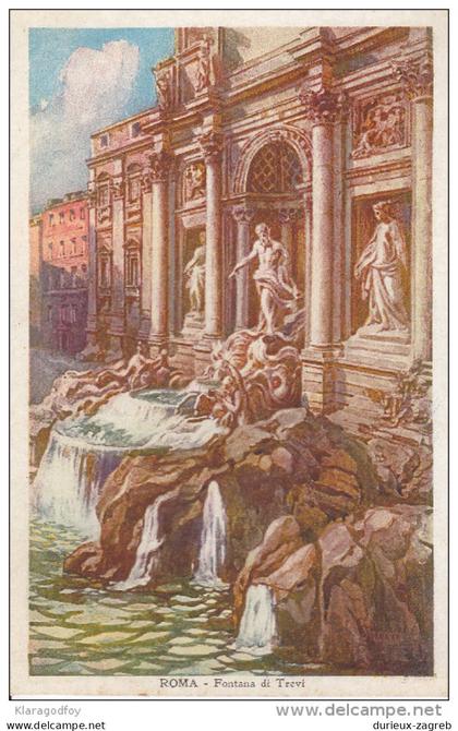 Roma, Fontana di Trevi old postcard not travelled bb151028