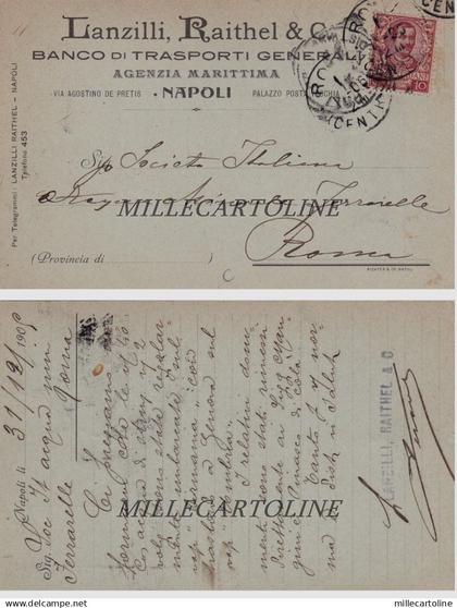 NAPOLI: testatina - Lanzilli, Raithel & C. - Banco di Trasporti Generali  1905