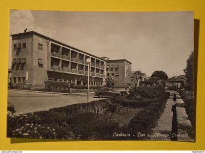 Cartolina Carbonia Bar E Albergo Centrale 1960