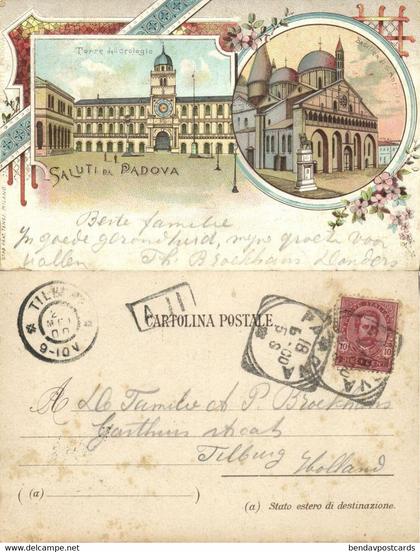 italy, PADOVA PADUA, Torre dell Orologio, Basilica di S. Antonio (1900) Postcard