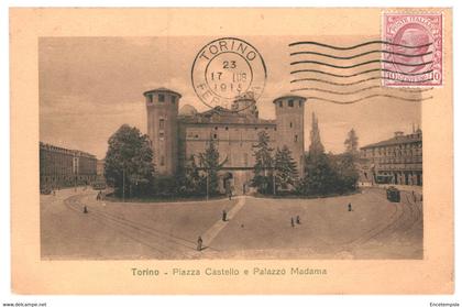 CPA - Carte Postale Italie Torino Piazza Castello e Palazzo Madama  1913-VM36262