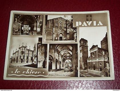 Cartolina Pavia - Le chiese - Vedute diverse 1935 ca