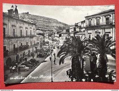 Cartolina - Modica ( Ragusa ) - Piazza Municipio - 1959