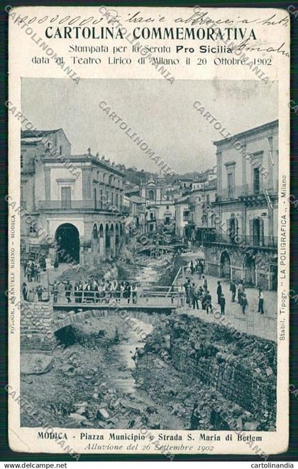 Ragusa Modica Alluvione 1902 cartolina QQ0615