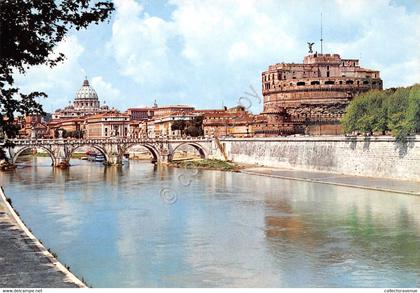 Cartolina Roma Castel S. Angelo Ed SAR Fiume Tevere ponti