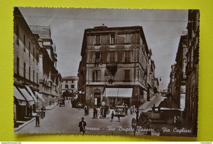 Cartolina Sassari Via Brigata Sassari Via Cagliari 1926