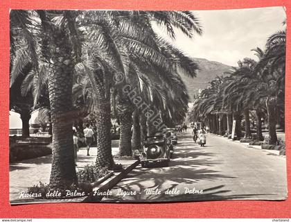 Cartolina - Riviera delle Palme - Finale Ligure - Viale delle Palme - 1955 ca.