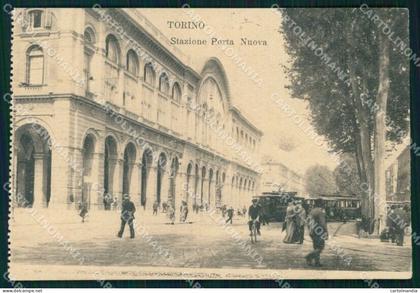 Torino Città Stazione Porta Nuova Tram cartolina MZ8504