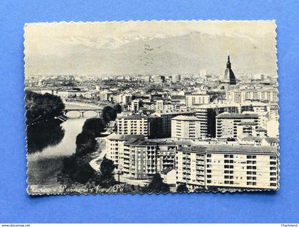 Cartolina Torino - Panorama e fiume Po - 1962