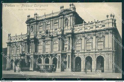 Torino Città Palazzo Carignano Tramway cartolina MZ8095