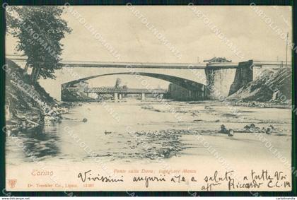 Torino Città Ponte Mosca sulla Dora Trenkler 13287 PIEGHINA cartolina MZ6232