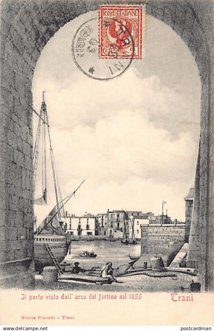 TRANI - Il porto visto dall'arco del fortino nel 1855