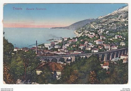 Trieste Barcola Panorama old postcard travelled 1914 Trieste to Cairo 1910 b181010