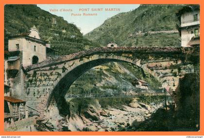 Valle d'Aosta - Pont Saint Martin - Val d'Aosta - Ponte Romano - St - Colorisée - 1917