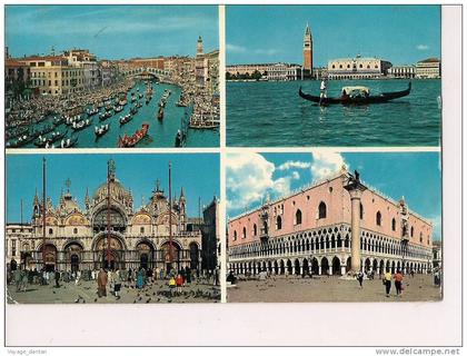 CP, Italie, Vénétie, Venise, 4 vues, 1960, voyagée