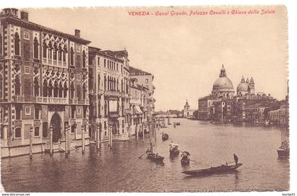 CP - Venetie , Venice , Venezia - Canal Grande Palazzo Cavalli e Ghiesa della Salute