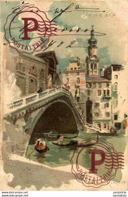 ITALIA. ITALIE, ITALY. VENECIA. VENEZIA. PONTE RIALTO. ILUSTRADA. ILLUSTRE.