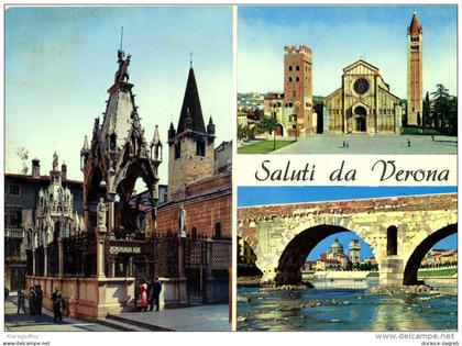 Verona old postcard travelled 1966 to Yugoslavia bb