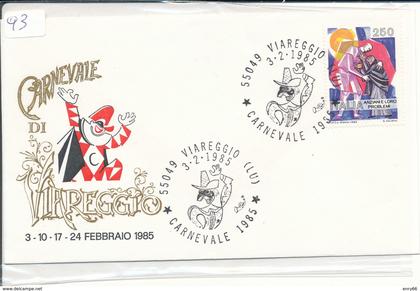 VIAREGGIO -  BUSTA UFFICIALE CARNEVALE 1985