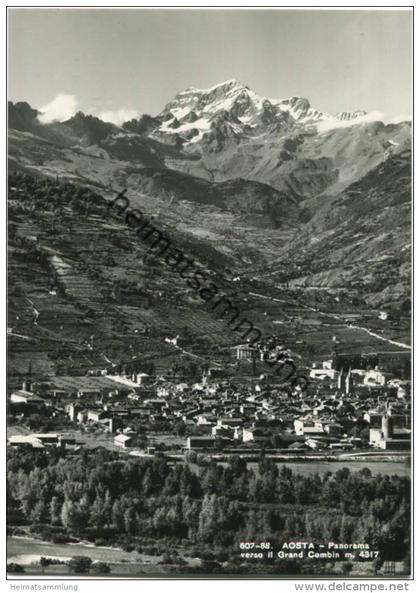 Aosta - Panorama verso il Grand Combin - Foto-AK Grossformat - Vera Fotografia - Ediz. Libreria Brivio Aosta