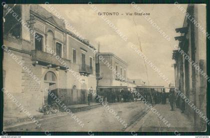 Bari Bitonto Tram PIEGATA cartolina XB3294