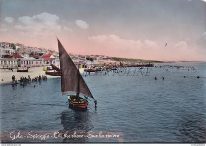 GELA - Spiaggia, Cartolina 1952