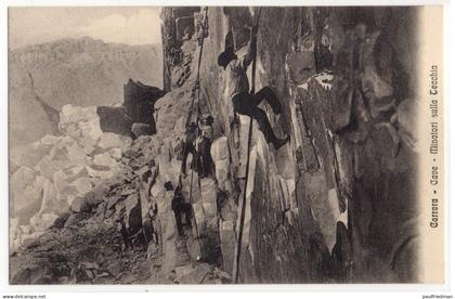 Carrara -Cave - Minatori sulla Tecchia - Non viaggiata