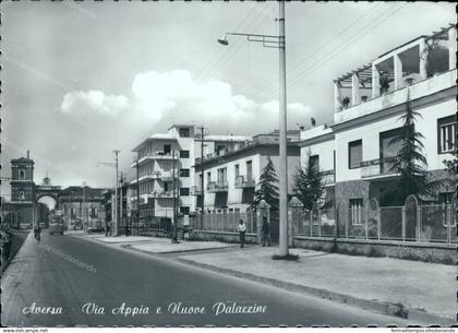 cr297 cartolina aversa via appia e nuove palazzine provincia di caserta